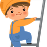 worker with ladder illustration svg