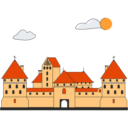 Lituanie - Château de l'île de Trakai  Illustration