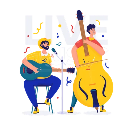 Live-Akustikmusik  Illustration