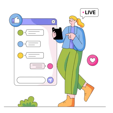 Live Chat Customer Service  Illustration