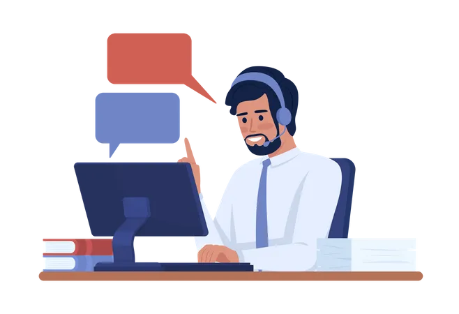 Live chat operator  Illustration