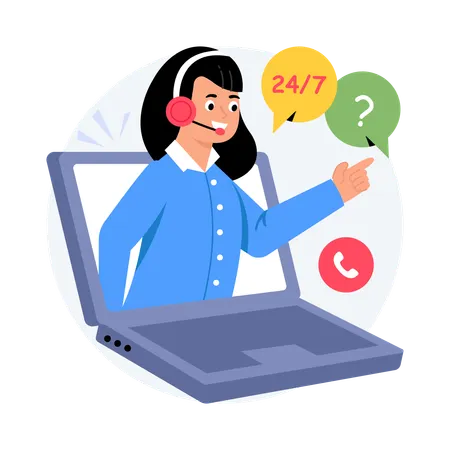 Live Chat Support  Illustration
