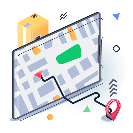 Live Delivery Tracking  Illustration