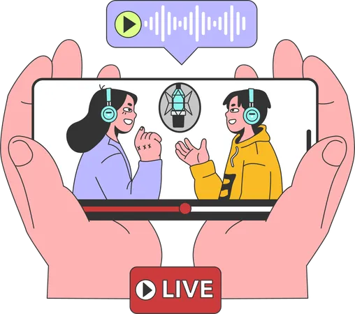 Live interview is streaming  Illustration