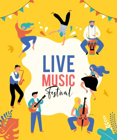 Live music festival banner Illustration