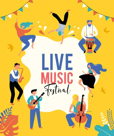 Live music festival banner  Illustration