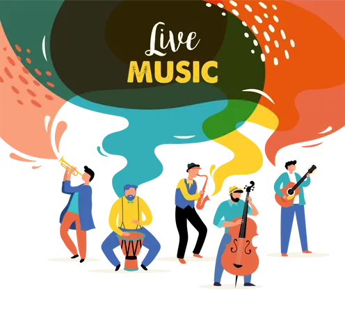 Live music festival, jazz and rock  Illustration
