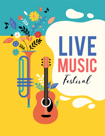 Live music festival, jazz and rock Illustration
