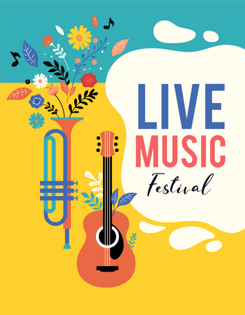 Live music festival, jazz and rock  Illustration