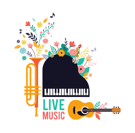 Live-Musik-Festival  Illustration