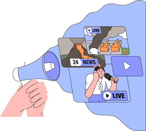 Live news announcement  Illustration