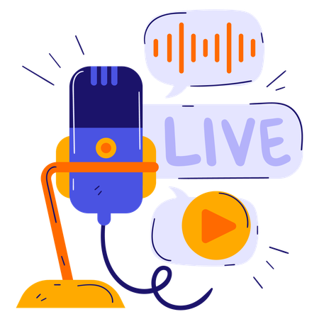 Live on air Podcast  Illustration