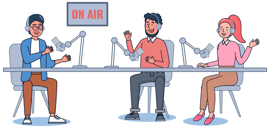 Live podcast hosting  Illustration