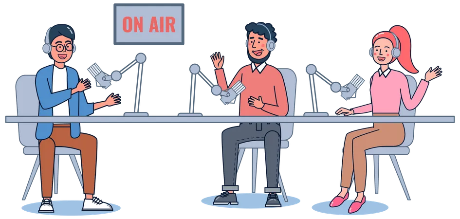 Live podcast hosting  Illustration