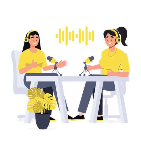 Live podcasting  Illustration