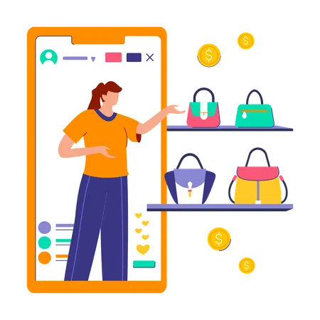 Live Shopping  Illustration