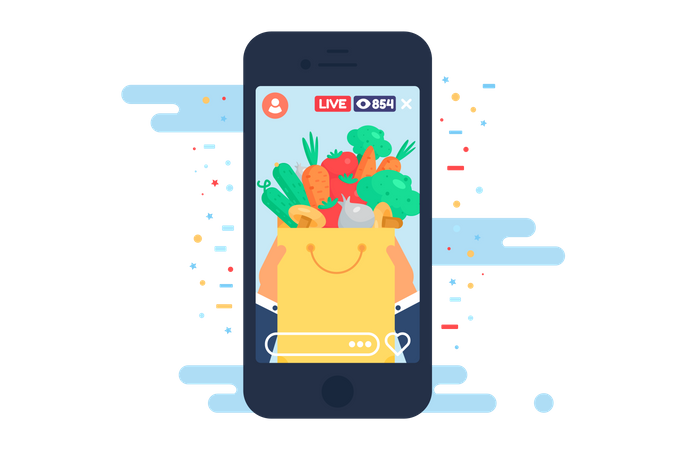 Live stream about healthy food Illustration