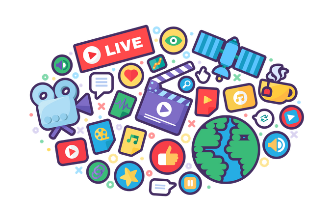 Live stream producing  イラスト