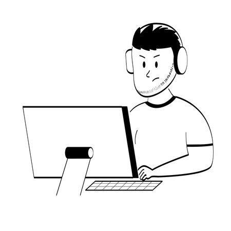 Live streamer broadcasting news  Illustration