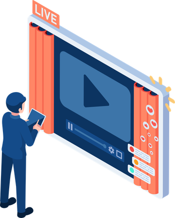 Live Streaming And Video Marketing  Illustration