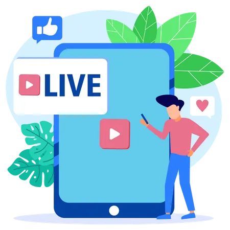 Live Streaming App  Illustration