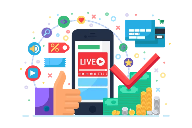 Live streaming app  Illustration