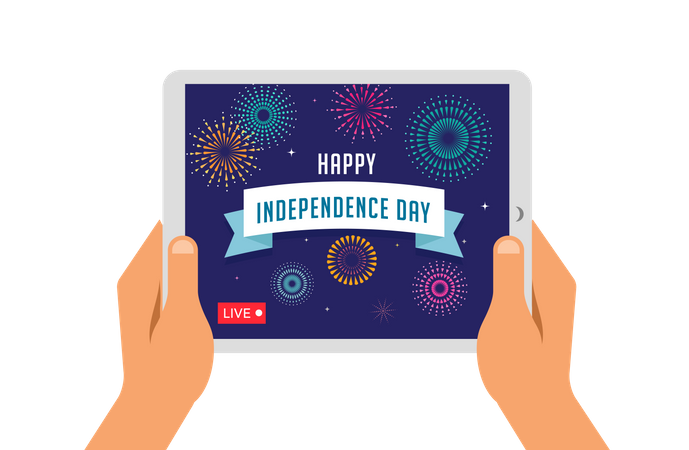 Live-Streaming der Feierlichkeiten zum Unabhängigkeitstag  Illustration