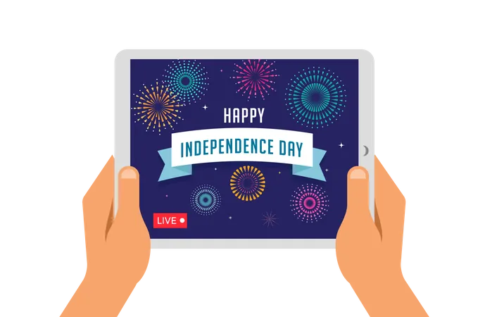 Live-Streaming der Feierlichkeiten zum Unabhängigkeitstag  Illustration