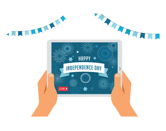 Live streaming of Independence day celebration Illustration