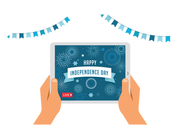 Live streaming of Independence day celebration  Illustration