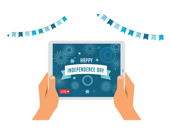 Live streaming of Independence day celebration  Illustration