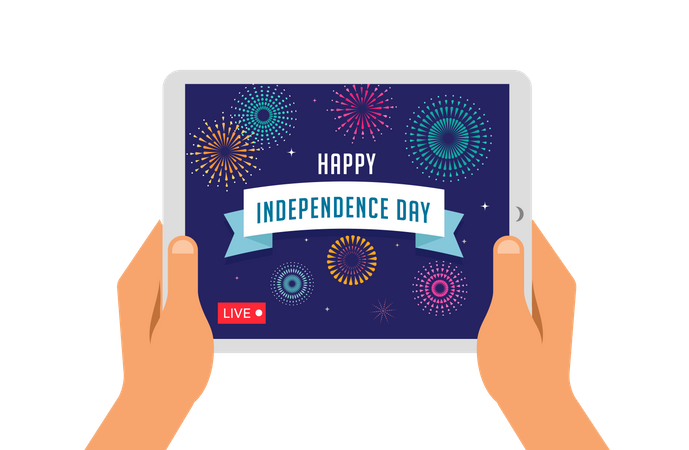 Live streaming of Independence day celebration  Illustration