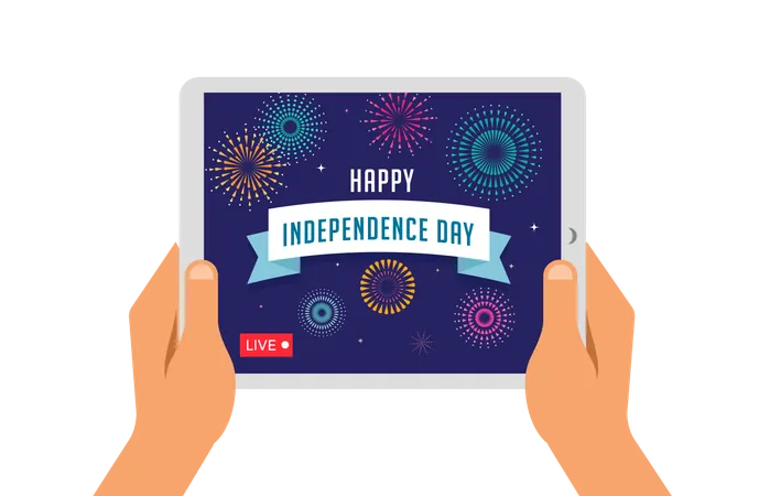 Live streaming of Independence day celebration  Illustration