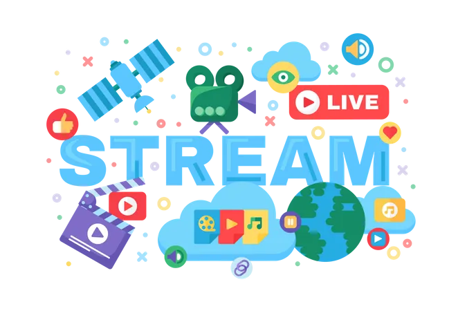 Live streaming tech  Illustration