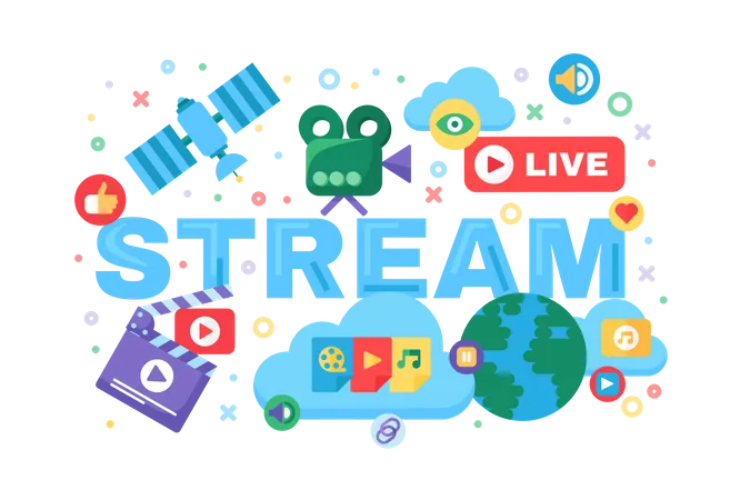 Live-Streaming-Technologie  Illustration