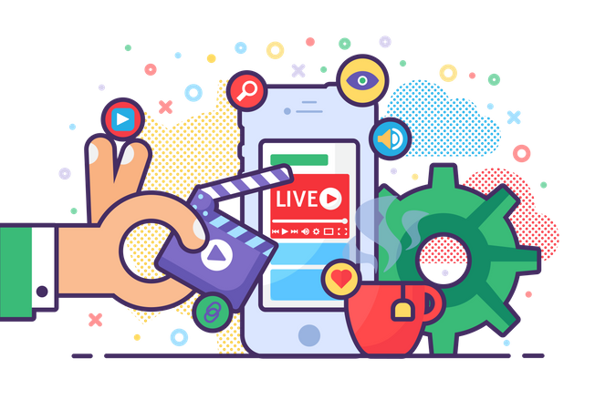 Live-Streaming-Technologie  Illustration