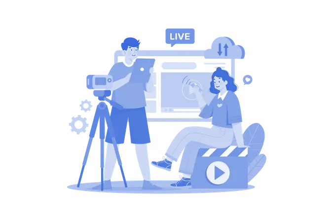 Live Streaming Video Feeds Illustration Concept A Flat Illustration Isolated On White Background Illustration