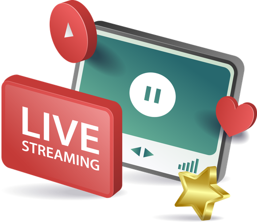 Live streaming video media  Illustration