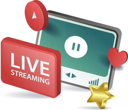 Live streaming video media  Illustration