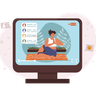 illustrations of live streaming yoga
