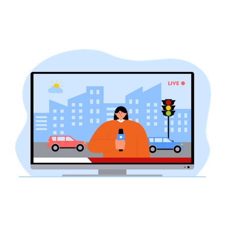 Live traffic news  Illustration