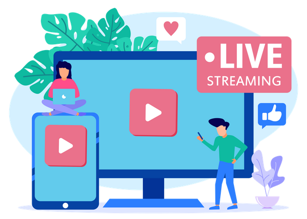 Live Video Streaming  Illustration