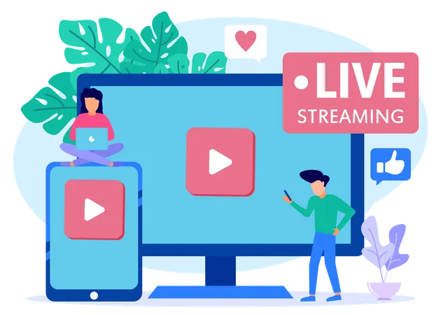 Live Video Streaming  Illustration