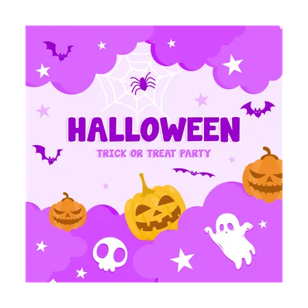 Lively Halloween party  Illustration