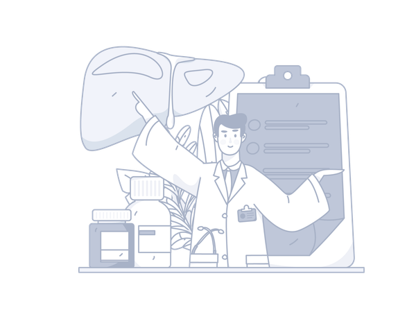 Liver checkup prescription  Illustration