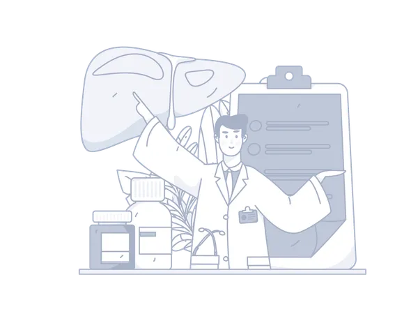 Liver checkup prescription  Illustration