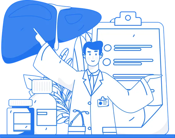 Liver checkup prescription  Illustration