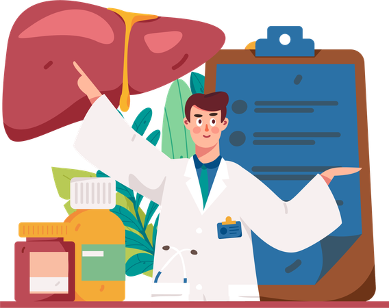 Liver checkup prescription  Illustration