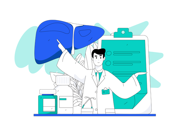 Liver checkup prescription  Illustration