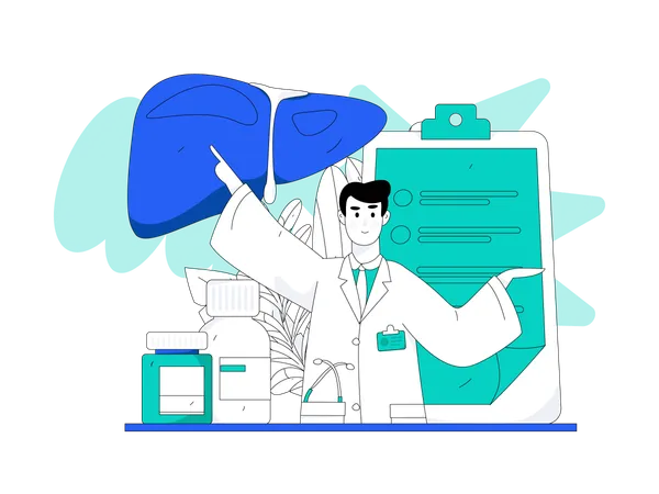 Liver checkup prescription  Illustration